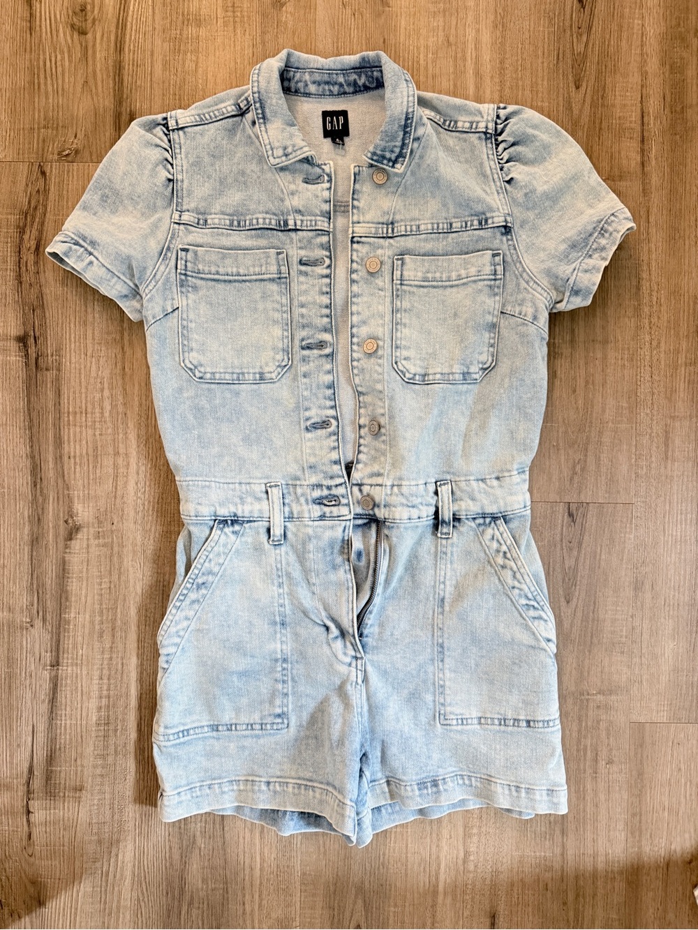 GAP Light Blue Denim One-Piece shorts Romper 100% cotton